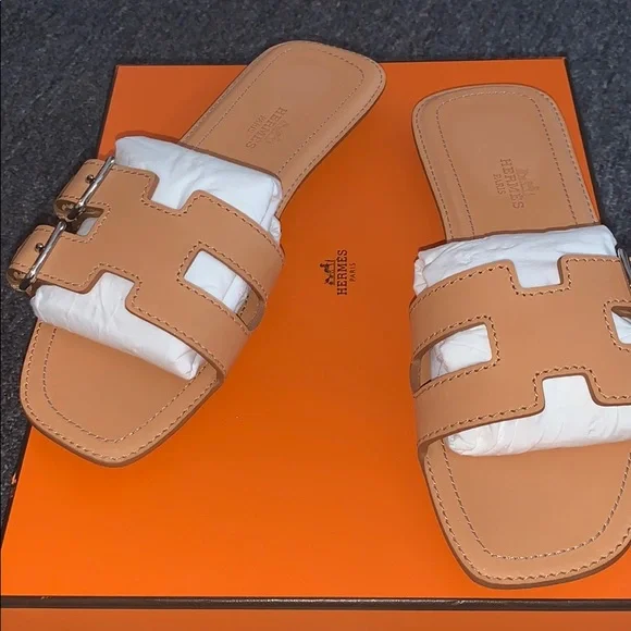 Hermès Oran remake calfskin women mules 36.5/7